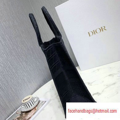 Dior Book Tote Bag in Embroidered Canvas Cannage Black 2020 - Click Image to Close