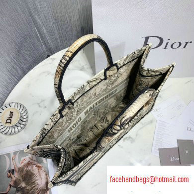 Dior Book Tote Bag in Embroidered Canvas Toile de Jouy Carnivora