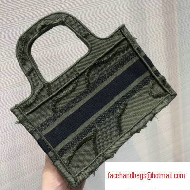Dior Mini Book Tote Bag in Camouflage Embroidered Canvas Green 2020 - Click Image to Close