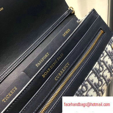 Dior Oblique Canvas Blue Wallet on Chain Bag 2020