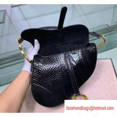 Dior Saddle Bag in Python Black - Click Image to Close