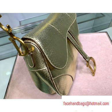 Dior Saddle Bag in Python Gold - Click Image to Close