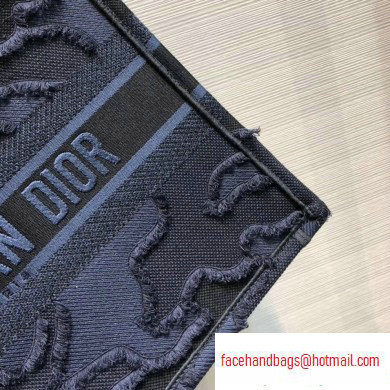 Dior Small Book Tote Bag in Camouflage Embroidered Canvas Blue 2020