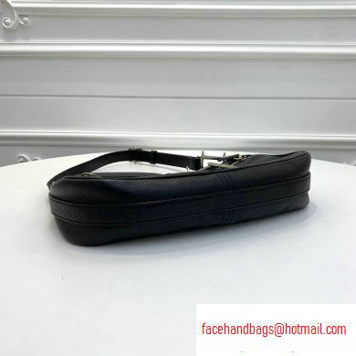 Dior Vintage Shoulder Bag with Front Zip Leather Black 2020 - Click Image to Close