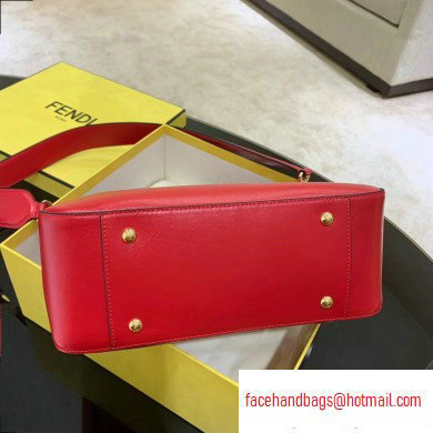 Fendi Calf Leather FF Tote Medium Bag Red 2020 - Click Image to Close