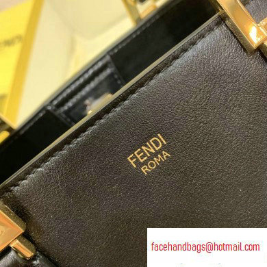 Fendi Calf Leather FF Tote Small Bag Black 2020 - Click Image to Close