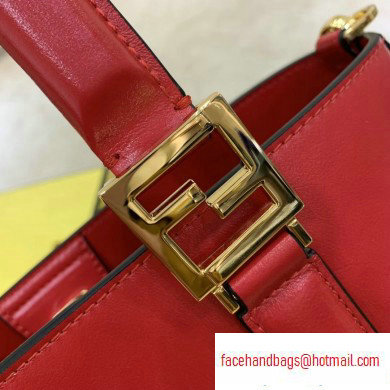 Fendi Calf Leather FF Tote Small Bag Red 2020