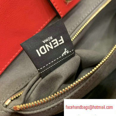 Fendi Calf Leather FF Tote Small Bag Red 2020