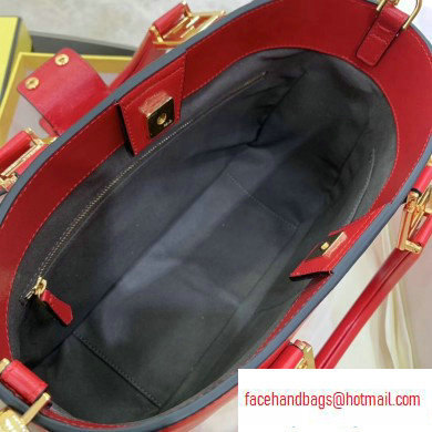 Fendi Calf Leather FF Tote Small Bag Red 2020 - Click Image to Close