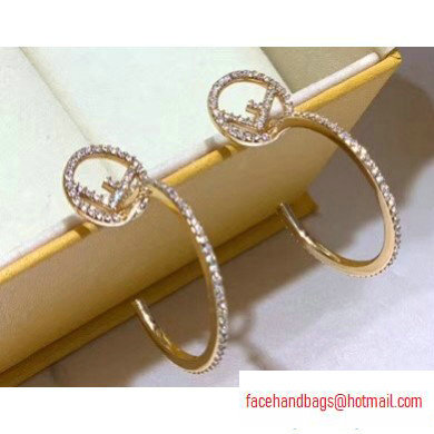 Fendi F Is Fendi Circular Earrings Gold - Click Image to Close
