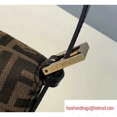 Fendi FF Motif Brown Fabric Baguette Bag Black/Gold 2019 - Click Image to Close