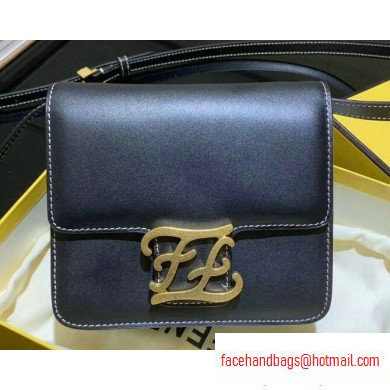 Fendi Leather FF Karligraphy Shoulder Bag Black 2020