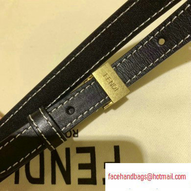 Fendi Leather FF Karligraphy Shoulder Bag Black 2020 - Click Image to Close