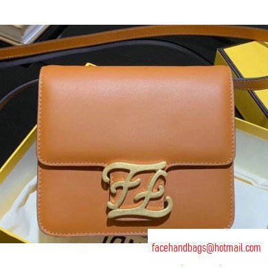 Fendi Leather FF Karligraphy Shoulder Bag Brown 2020