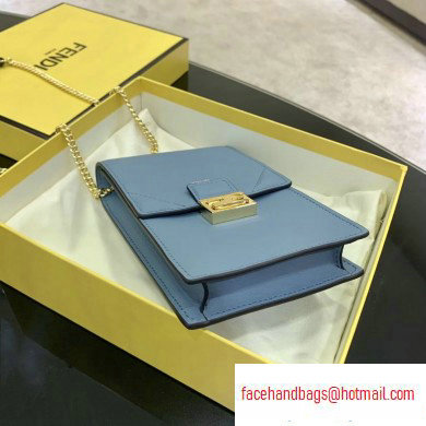 Fendi Vertical Wallet On Chain Kan U Mini Bag Baby Blue 2020