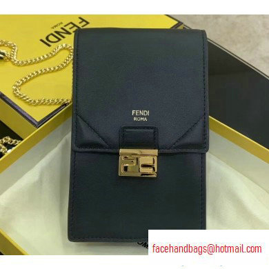 Fendi Vertical Wallet On Chain Kan U Mini Bag Black 2020 - Click Image to Close