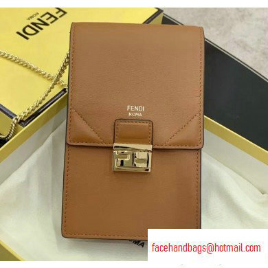 Fendi Vertical Wallet On Chain Kan U Mini Bag Brown 2020 - Click Image to Close