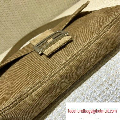 Fendi Vintage Corduroy Medium Baguette Bag Khaki 2020