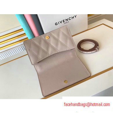 Givenchy Gv3 Strap Wallet in Diamond Quilted Leather Beige