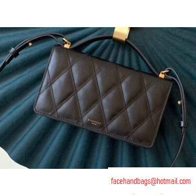 Givenchy Gv3 Strap Wallet in Diamond Quilted Leather Black - Click Image to Close