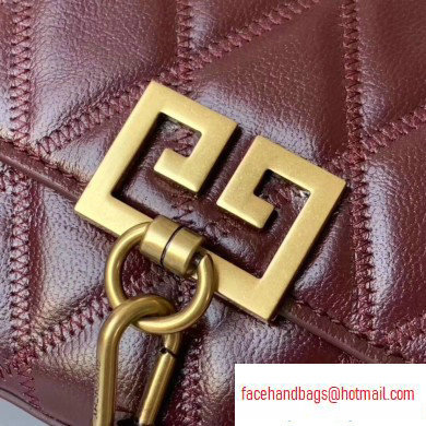 Givenchy Mini Pocket Bag in Diamond Quilted Leather Burgundy - Click Image to Close