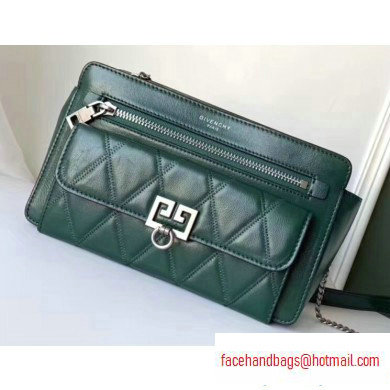 Givenchy Pocket Shoulder Bag in Diamond Quilted Leather Green
