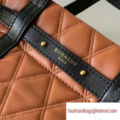 Givenchy Shopper Tote Backpack Bag in Diamond Quilted Leather Brown