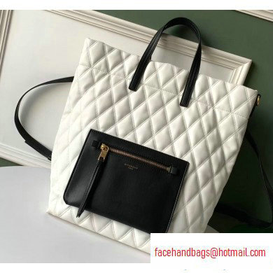 Givenchy Shopper Tote Backpack Bag in Diamond Quilted Leather White - Click Image to Close