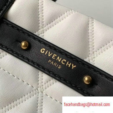 Givenchy Shopper Tote Backpack Bag in Diamond Quilted Leather White - Click Image to Close