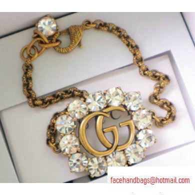 Gucci Crystal Double G Bracelet 605881 White