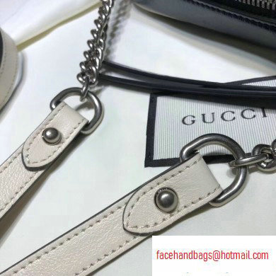Gucci Diagonal GG Marmont Mini Shoulder Camera Bag 448065 Leather Blue/White 2020