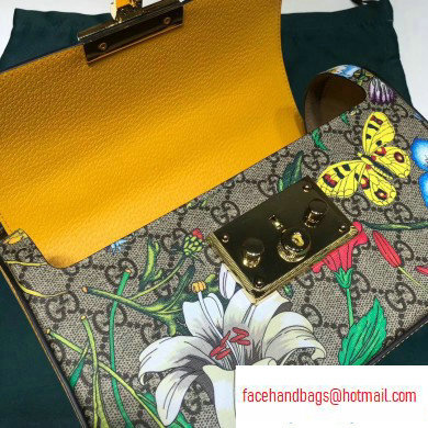 Gucci Padlock Small Bamboo Shoulder Bag 603221 GG Flora Print 2020