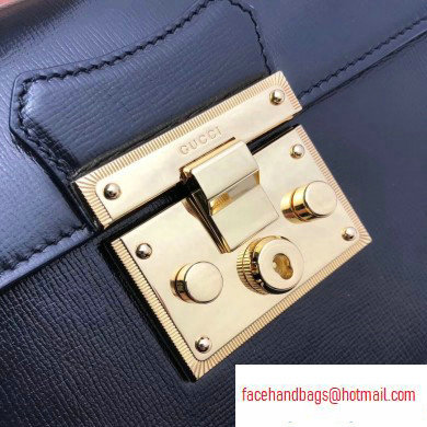 Gucci Padlock Small Bamboo Shoulder Bag 603221 Leather Black 2020 - Click Image to Close