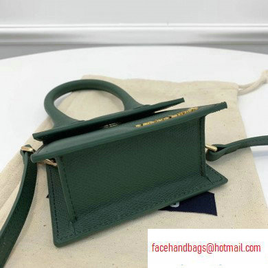 Jacquemus Grained Leather Le Chiquito Micro Bag Dark Green - Click Image to Close