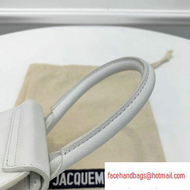 Jacquemus Grained Leather Le Chiquito Micro Bag White - Click Image to Close
