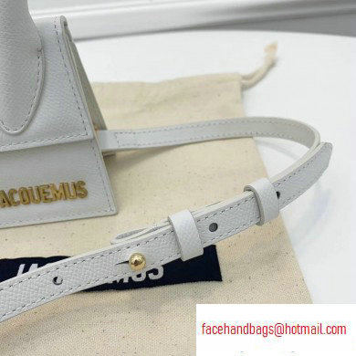 Jacquemus Grained Leather Le Chiquito Micro Bag White - Click Image to Close