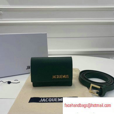 Jacquemus Leather La Ceinture Bello Belt Bag Dark Green - Click Image to Close