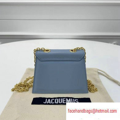 Jacquemus Leather Le Piccolo Micro Chain Bag Light Blue