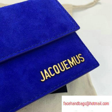 Jacquemus Leather Le Piccolo Micro Chain Bag Suede Blue - Click Image to Close