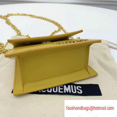 Jacquemus Leather Le Piccolo Micro Chain Bag Yellow