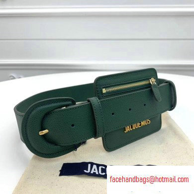 Jacquemus Leather Le Porte Ceinture Belt Dark Green - Click Image to Close