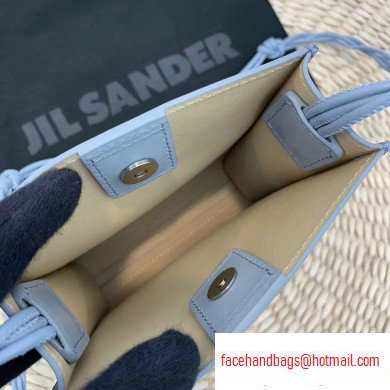 Jil Sander Tangle Small Leather Crossbody and Shoulder Bag Light Blue