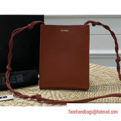 Jil Sander Tangle Small Leather Crossbody and Shoulder Bag Red