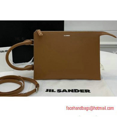 Jil Sander Tootie Leather Crossbody and Clutch Bag Brown