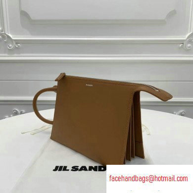 Jil Sander Tootie Leather Crossbody and Clutch Bag Brown