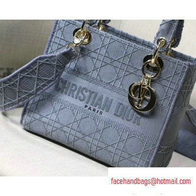 Lady Dior Medium Bag in Embroidered Canvas Gray 2020 - Click Image to Close
