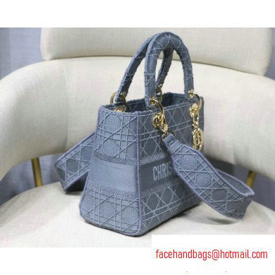 Lady Dior Medium Bag in Embroidered Canvas Gray 2020 - Click Image to Close