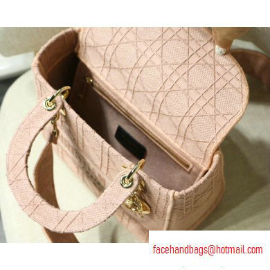 Lady Dior Medium Bag in Embroidered Canvas Pink 2020 - Click Image to Close