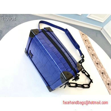 Louis Vuitton Mini Soft Trunk Bag M45044 Croco Pattern Blue 2020 - Click Image to Close