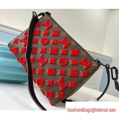Louis Vuitton Monogram Canvas Triangle Shaped Messenger Bag M54330 Flocking Red 2020